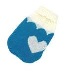 Blue With One Heart Cat Kitten Sweater Winter Warm Clothes For Small Medium Dogs Coat Pet Outfit