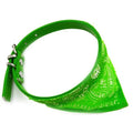 Green Adjustable cat and dog bandana collar PU pet neck scarf with printed triangle scarf