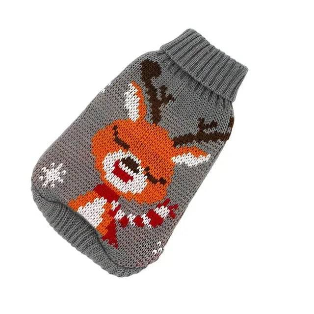 Grey Elk Cat Kitten Sweater Winter Warm Clothes For Small Medium Dogs Coat Pet Outfit