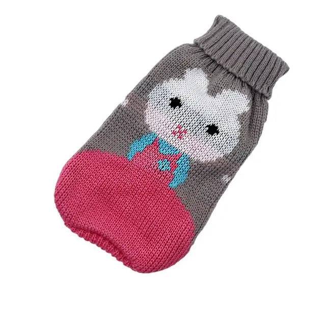 Grey Rabbit Cat Kitten Sweater Winter Warm Clothes For Small Medium Dogs Coat Pet Outfit