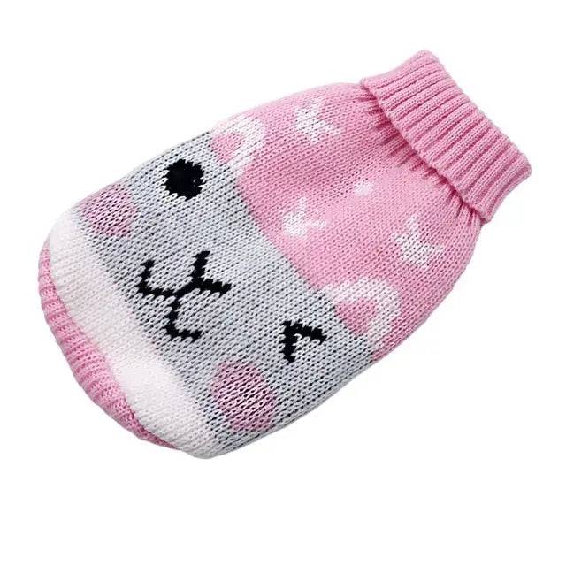 Pink Rabbit Cat Kitten Sweater Winter Warm Clothes For Small Medium Dogs Coat Pet Outfit