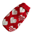 Red With Heart Cat Kitten Sweater Winter Warm Clothes For Small Medium Dogs Coat Pet Outfit