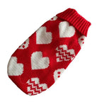 Red With Heart Cat Kitten Sweater Winter Warm Clothes For Small Medium Dogs Coat Pet Outfit