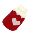 Red With One Heart Cat Kitten Sweater Winter Warm Clothes For Small Medium Dogs Coat Pet Outfit