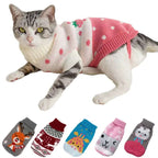 Wine Red Deer Cat Kitten Sweater Winter Warm Clothes For Small Medium Dogs Coat Pet Outfit